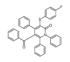 5-benzoyl-3-(4-fluorophenyl)sulfanyl-1,4,6-triphenylpyridin-2-one结构式