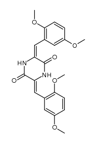 3,6-bis-(2,5-dimethoxy-benzylidene)-piperazine-2,5-dione结构式