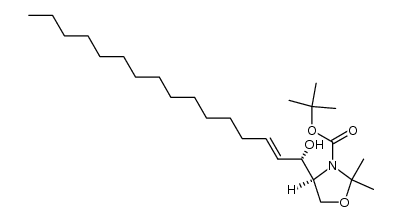 tert-butyl (4S)-4-[(1S,2E)-1-hydroxy-2-hexadecenyl]-2,2-dimethyl-1,3-oxazolidine-3-carboxylate Structure