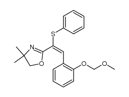 2-(2-(2-(methoxymethoxy)phenyl)-1-(phenylthio)vinyl)-4,4-dimethyl-4,5-dihydrooxazole Structure