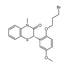 (-)-(S)-3,4-dihydro-2-<2-(3-bromopropoxy)-5-methoxyphenyl>-4-methyl-3-oxo-2H-1,4-benzothiazine Structure