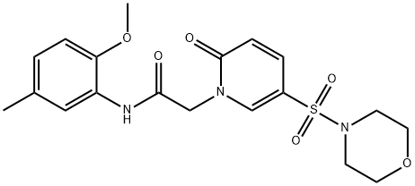 N-(2-methoxy-5-methylphenyl)-2-[5-(morpholine-4-sulfonyl)-2-oxo-1,2-dihydropyridin-1-yl]acetamide结构式