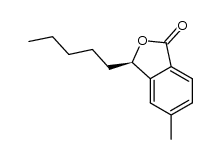 (R)-5-methyl-3-pentylisobenzofuran-1-(3H)-one Structure