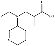 Propanoic acid, 3-[ethyl(tetrahydro-2H-thiopyran-3-yl)amino]-2-methyl- Structure