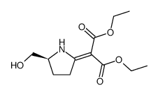 2-(2-hydroxymethyl-pyrrolidin-5-ylidene)-malonic acid diethyl ester结构式