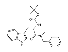 N-α-tert-butoxycarbonyl-N-benzyl-N-methyltryptophan amide结构式