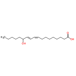 13(S)-Hydroxyoctadeca-9(Z),11(E)-dienoic acid (13-HODE)结构式