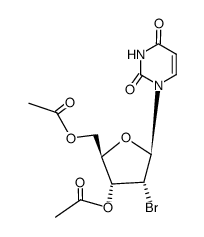 1-(3,5-di-O-acetyl-2-bromo-2-deoxy-β-D-ribofuranosyl)-uracil结构式