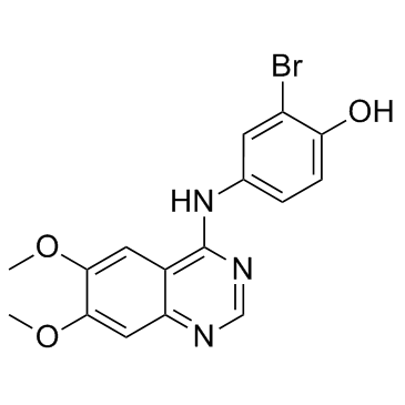 2-溴-4-(6,7-二甲氧基喹唑啉-4-基氨基)苯星空app结构式