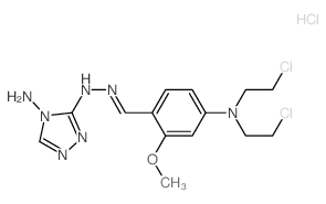 Benzaldehyde,4-[bis(2-chloroethyl)amino]-2-methoxy-,2-(4-amino-4H-1,2,4-triazol-3-yl)hydrazone, hydrochloride (1:1) Structure