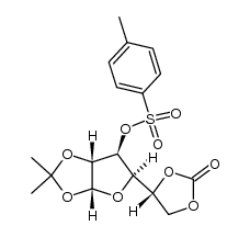 5,6-O-carbonyl-1,2-O-isopropylidene-3-O-tosyl-α-D-glucofuranose Structure