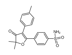 4-(5,5-dimethyl-4-oxo-3-p-tolyl-4,5-dihydrofuran-2-yl)benzenesulfonamide结构式