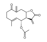 (3aR,4R,5E,11aS)-4-Acetoxy-3a,7,8,10,11,11a-hexahydro-6-methyl-3,10-bis(methylene)cyclodeca[b]furan-2,9(3H,4H)-dione结构式