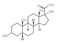 3α,17α-Dihydroxy-5β-pregnan-20-one结构式