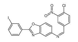 1-(4-chloro-3-nitrophenyl)-N-[2-(3-iodophenyl)-1,3-benzoxazol-5-yl]methanimine结构式