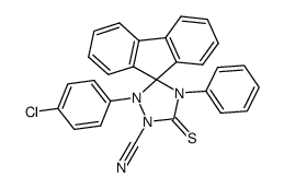 2'-(4-chloro-phenyl)-4'-phenyl-5'-thioxo-spiro[fluorene-9,3'-[1,2,4]triazolidine]-1'-carbonitrile结构式