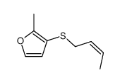 3-but-2-enylsulfanyl-2-methylfuran Structure