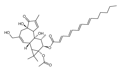 12-O-tetradeca-2,4,6,8-tetranoylphorbol-13-acetate structure