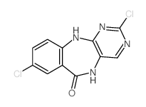 6H-Pyrimido(4,5-b)(1,4)benzodiazepin-6-one, 2,8-dichloro-5,11-dihydro-结构式