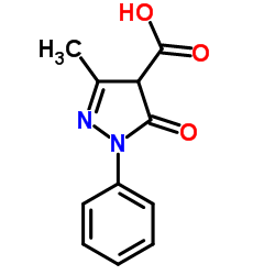 3-Methyl-5-oxo-1-phenyl-4,5-dihydro-1H-pyrazole-4-carboxylic acid Structure