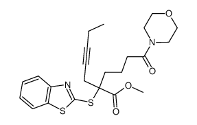 methyl 2-(benzo[d]thiazol-2-ylthio)-2-(4-morpholino-4-oxobutyl)hept-4-ynoate Structure