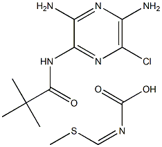 tert-butyl(Z)-((3,5-diamino-6-chloropyrazine-2-carboxamido)(methylthio)methylene)carbamate Structure