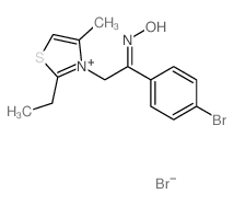 (NZ)-N-[1-(4-bromophenyl)-2-(2-ethyl-4-methyl-1-thia-3-azoniacyclopenta-2,4-dien-3-yl)ethylidene]hydroxylamine structure