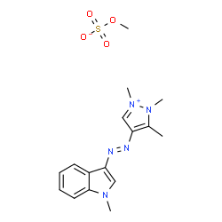 1,2,3-trimethyl-5-[(1-methyl-1H-indol-3-yl)azo]-1H-pyrazolium methyl sulphate Structure