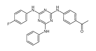 2-phenylamino-4-(4'-fluorophenylamino)-6-(4'-acetylphenylamino)-s-triazine Structure