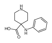 4-Piperidinecarboxylic acid, 4-(phenylamino)- Structure