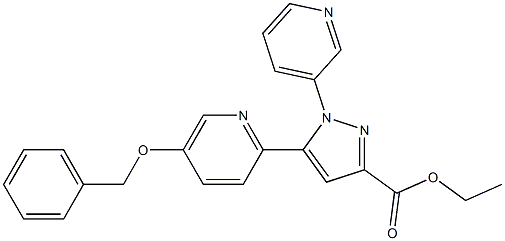 ethyl 5-(5-benzyloxy-2-pyridyl)-1-(3-pyridyl)-1H-pyrazole-3-carboxylate结构式