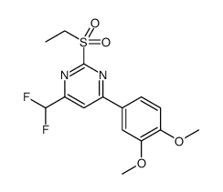 Pyrimidine, 4-(difluoromethyl)-6-(3,4-dimethoxyphenyl)-2-(ethylsulfonyl)结构式