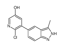 6-氯-5-(3-甲基-1H-吲唑-5-基)-3-羟基吡啶结构式