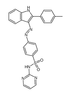 N-Pyrimidin-2-yl-4-(2-p-tolyl-1H-indol-3-ylazo)-benzenesulfonamide Structure