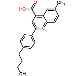 2-(4-Butylphenyl)-6-methyl-4-quinolinecarboxylic acid structure