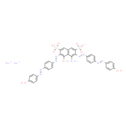 disodium 4-amino-5-hydroxy-3,6-bis[[4-[(4-hydroxyphenyl)azo]phenyl]azo]naphthalene-2,7-disulphonate Structure