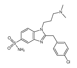 2-(4-chloro-benzyl)-1-(3-dimethylamino-propyl)-1H-benzoimidazole-5-sulfonic acid amide结构式