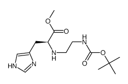 methyl (2S)-2-({2-[(tert-butoxycarbonyl)amino]ethyl}amino)-3-(1H-imidazol-4-yl)propanoate结构式