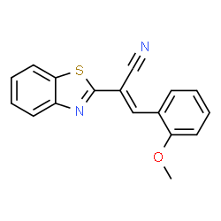 (E)-2-(benzo[d]thiazol-2-yl)-3-(2-methoxyphenyl)acrylonitrile结构式