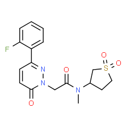 N-(1,1-dioxidotetrahydrothiophen-3-yl)-2-[3-(2-fluorophenyl)-6-oxopyridazin-1(6H)-yl]-N-methylacetamide结构式