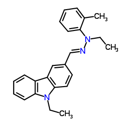 9-ethyl-3-[n-ethyl-n-(o-tolyl)hydrazonomethyl]carbazole Structure