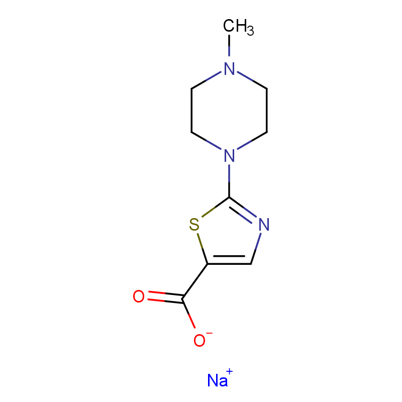 sodium 2-(4-methylpiperazin-1-yl)thiazole-5-carboxylate结构式