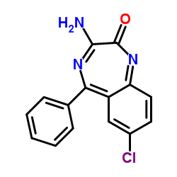 (R,S)-Z-3-AMINO-7-CHLORO-2-OXO-5-PHENYL-1,4-BENZODIAZEPINE结构式