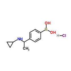 (4-(1-(cyclopropylamino)ethyl)phenyl)boronic acid hydrochloride Structure