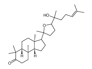 (14α,15S,17aR)-15,17a-Epoxy-20-hydroxy-15-methyl-D-homo-C,30-dinor-13,17a-seco-5α-dammar-24-en-3-one结构式