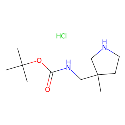 tert-butyl N-[(3-methylpyrrolidin-3-yl)methyl]carbamate hydrochloride Structure