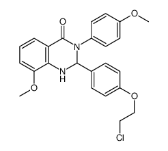 4(1H)-Quinazolinone,2-[4-(2-chloroethoxy)phenyl]-2,3-dihydro-8-methoxy-3-(4-methoxyphenyl)-结构式