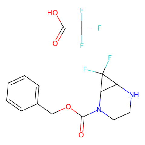 benzyl 7,7-difluoro-2,5-diazabicyclo[4.1.0]heptane-2-carboxylate;2,2,2-trifluoroacetic acid Structure