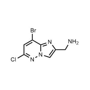 (8-Bromo-6-chloroimidazo[1,2-b]pyridazin-2-yl)methanamine Structure