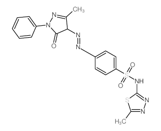 Benzenesulfonamide,4-[2-(4,5-dihydro-3-methyl-5-oxo-1-phenyl-1H-pyrazol-4-yl)diazenyl]-N-(5-methyl-1,3,4-thiadiazol-2-yl)- picture